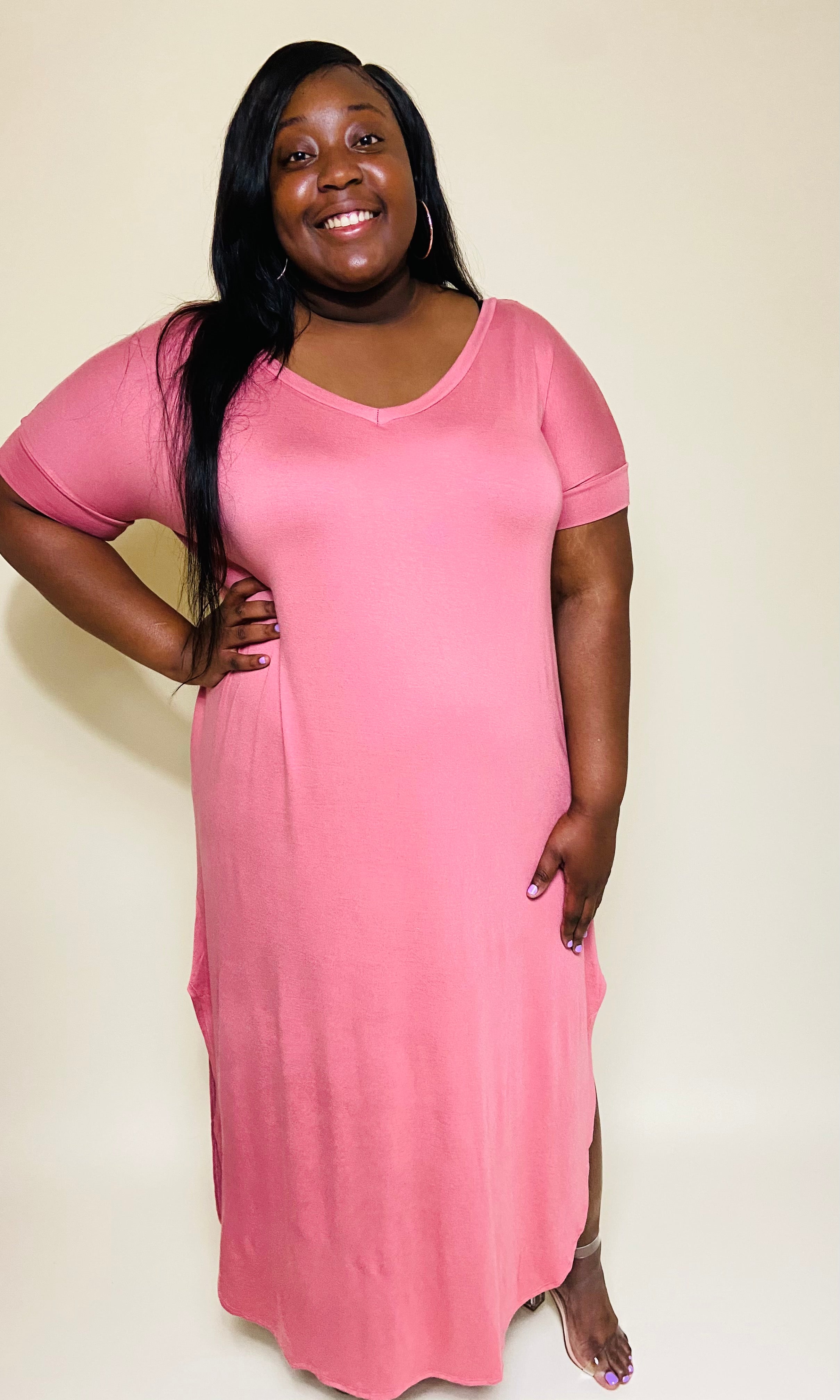 dusty pink plus size dress Zandi Maxi Size- Rose – Smitton African_Mini_Gown 3067 Dynarex Oil Emulsion Spring or Summer guest Size:2 S