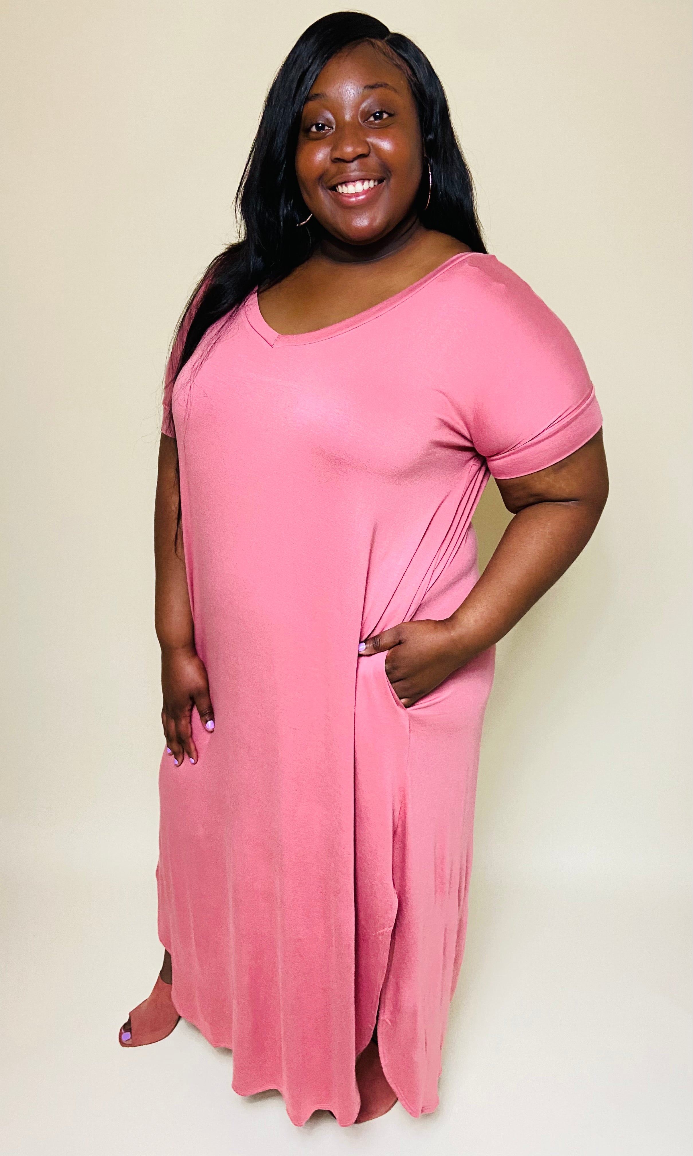 dusty pink plus size dress Brown Sleeveless Drop Waist Midi Dress – Mint Velvet main image 1
