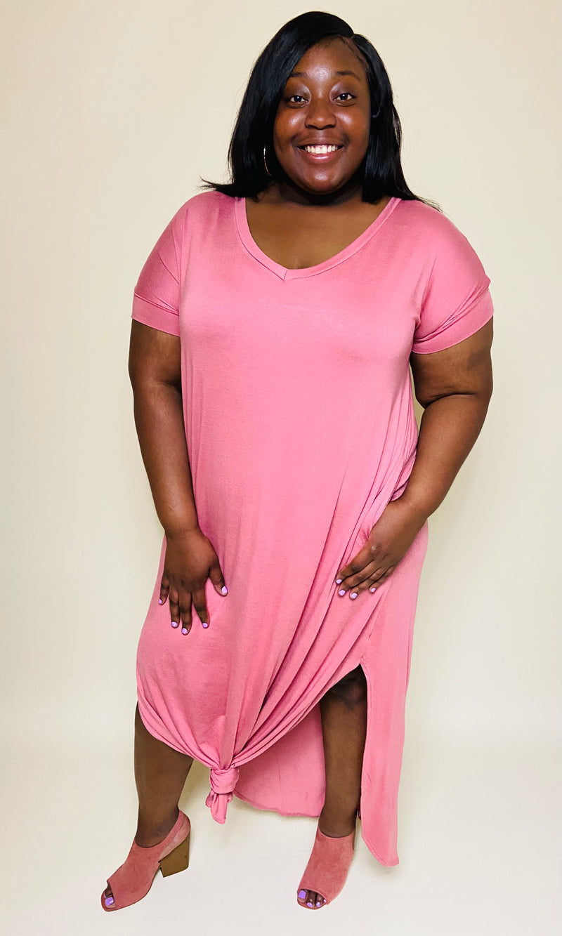 dusty rose maxi dress plus size Women's Plus Size Elina Maxi Dusty Rose Dress